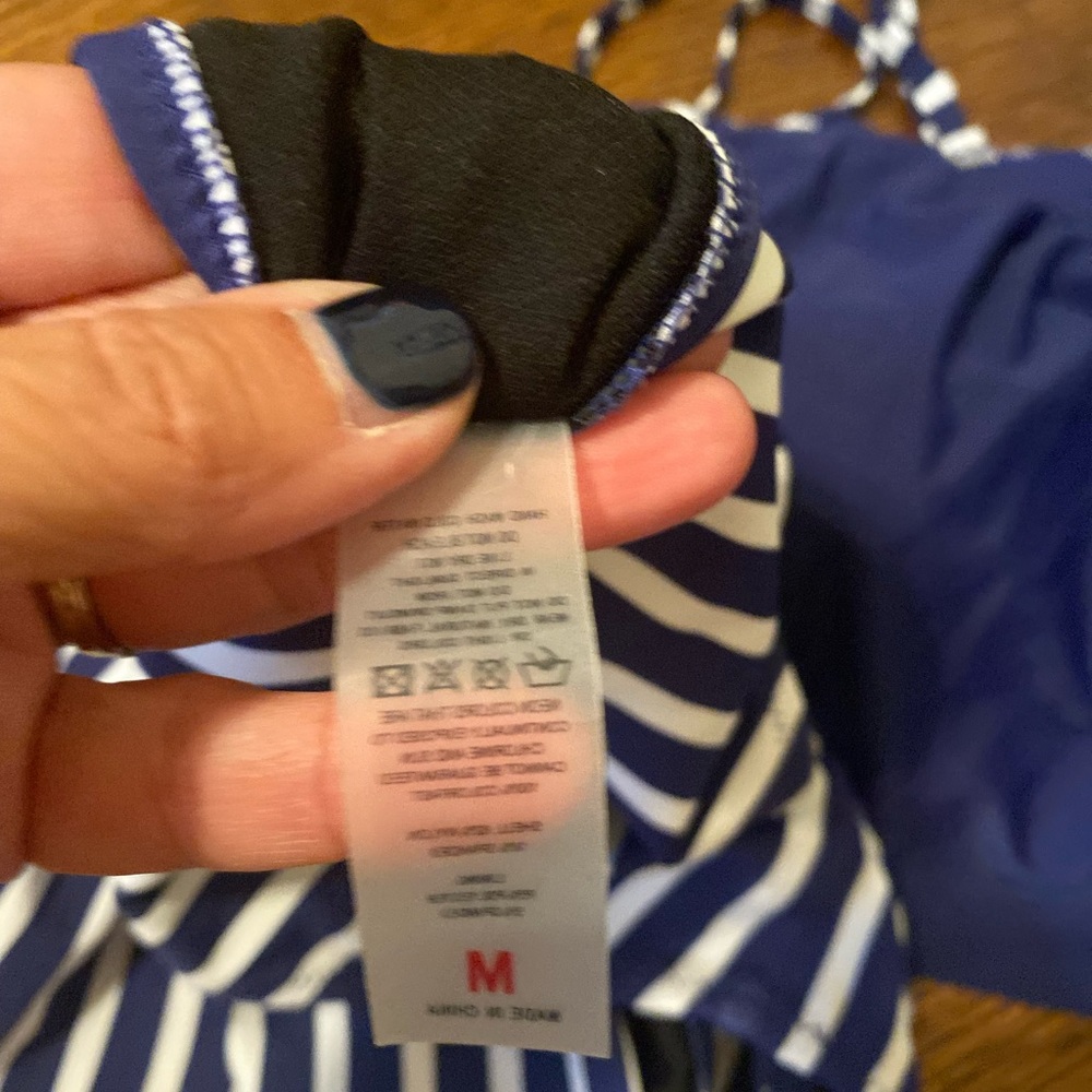 Navy Striped Bikini - Picture 2 of 3